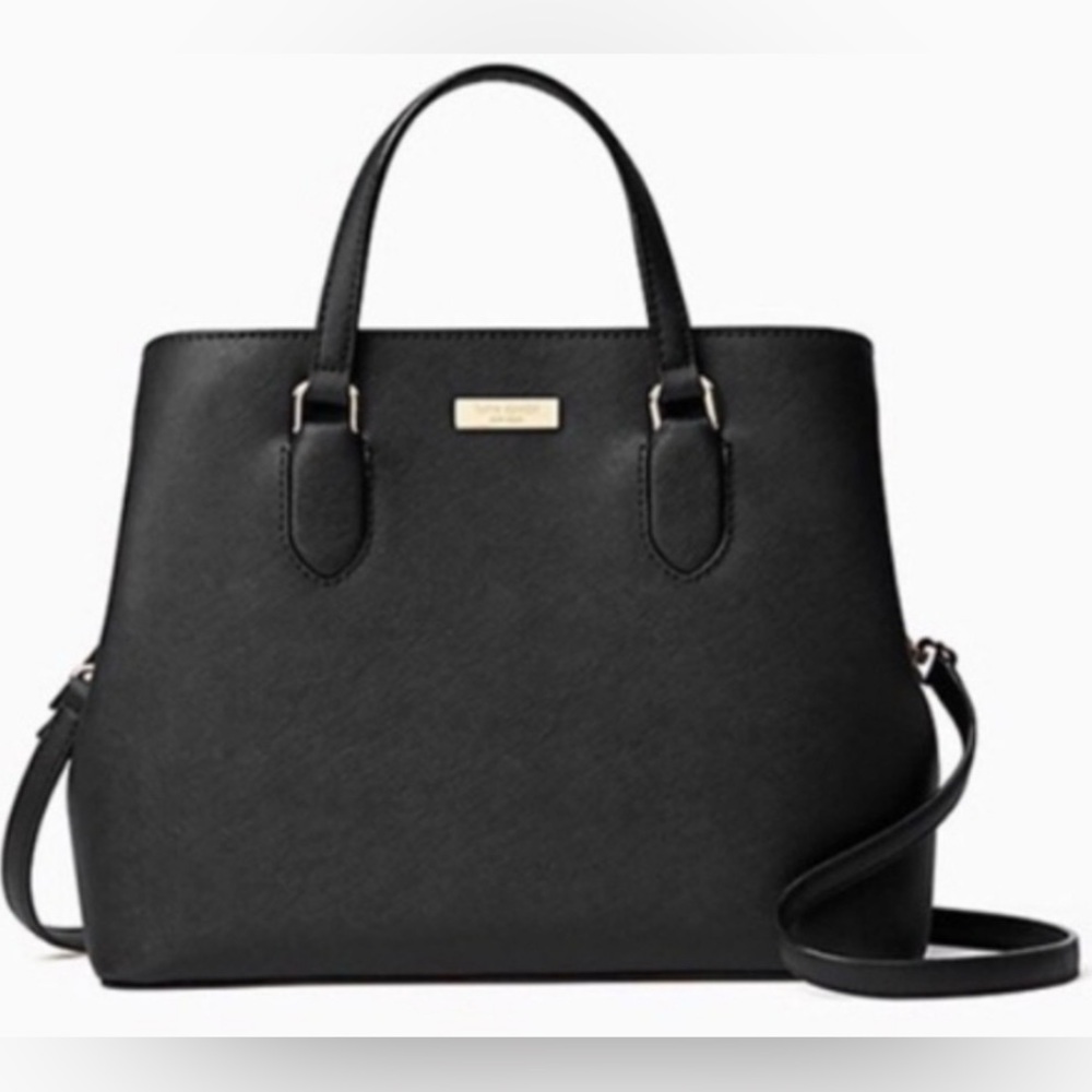 Kate Spade Laurel Way Evangeline Satchel – Black Saffiano Leather